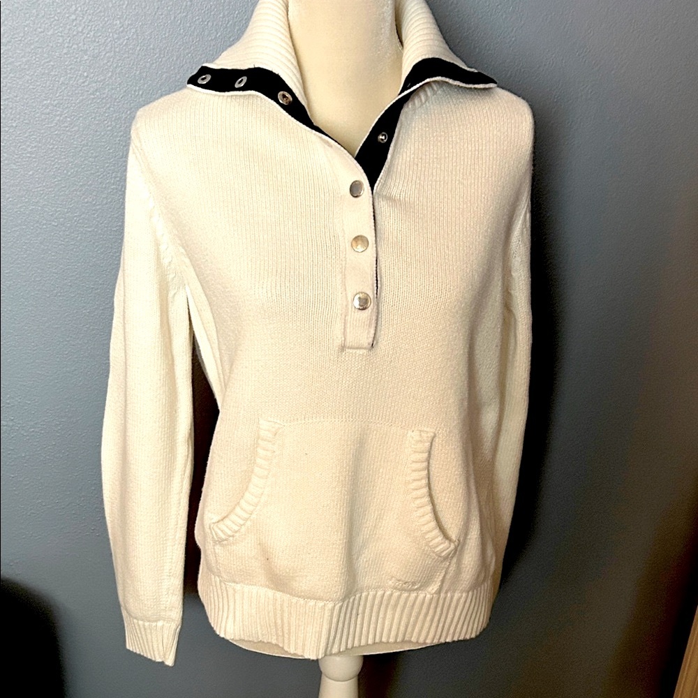 Izod White Turtleneck Golf Sweater-size XL